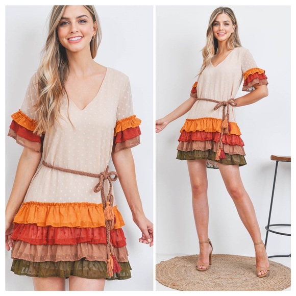 Autumn Belle in Falling Ruffles Mini Dress - Picture 12 of 13